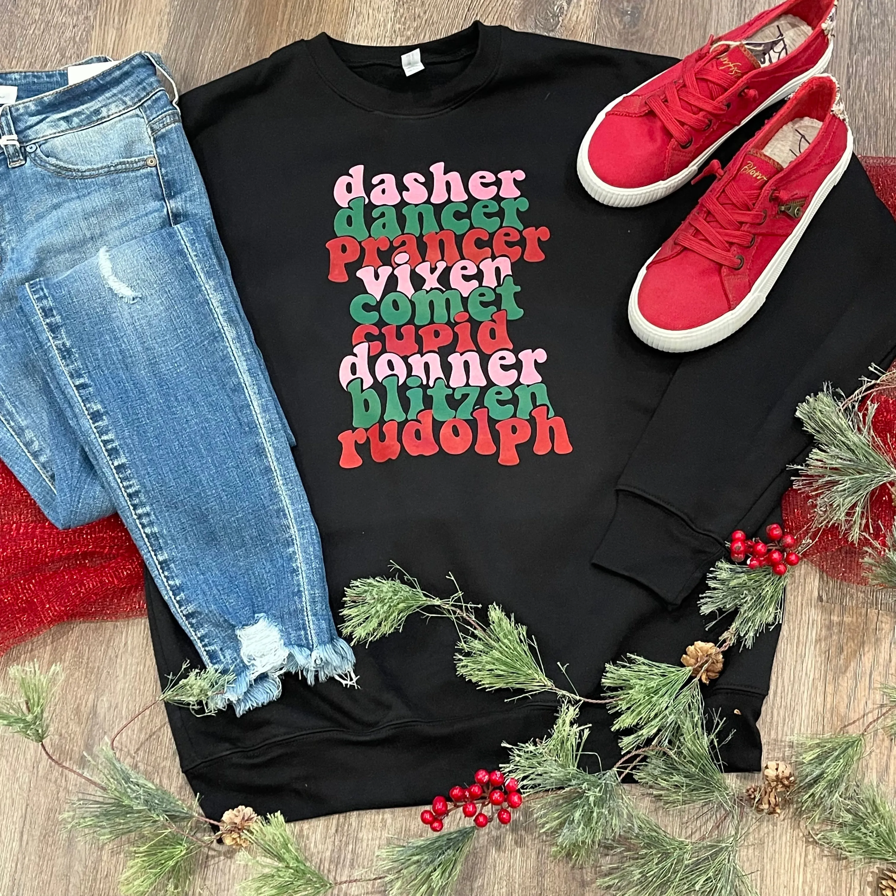 Santa's Reindeer Crewneck Sweatshirt