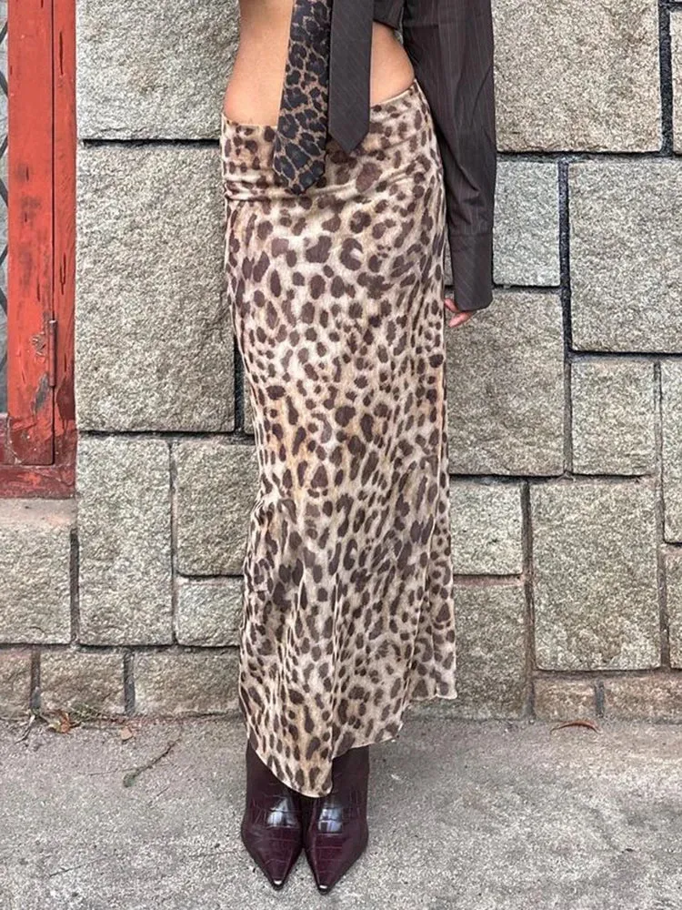 Sexy Elegant Leopard Printed Fashion Midi Skirt