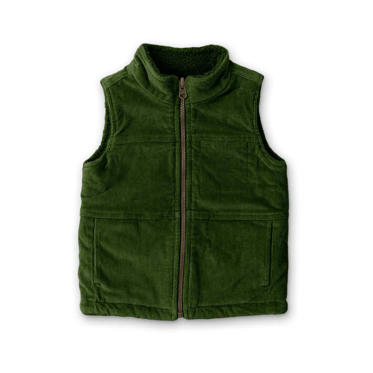 Sherpa/Corduroy Reversible Vest - Spruce