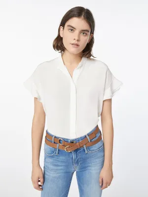 Silk Flounce Short Sleeve -- Off White