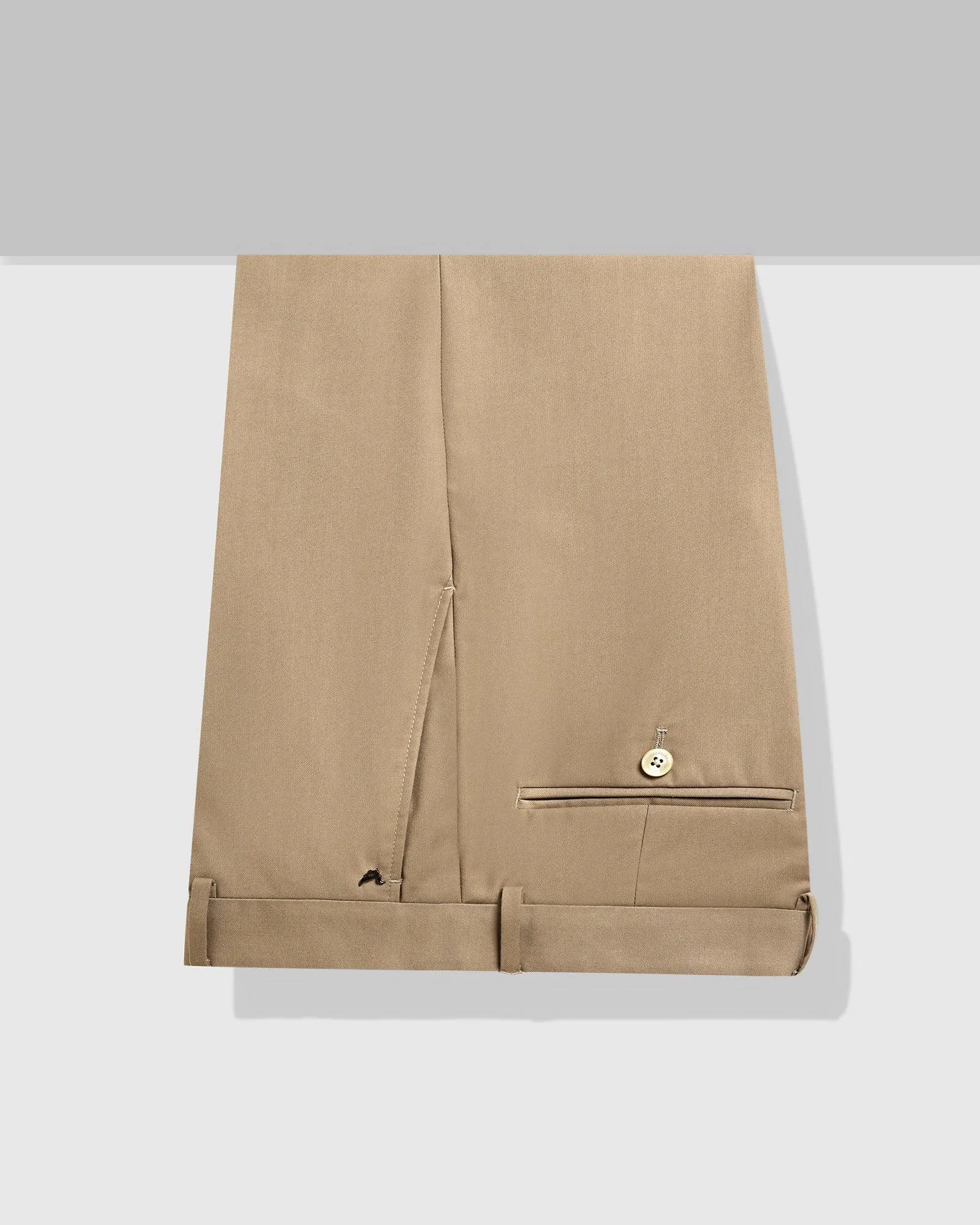 Slim Comfort B-95 Formal Beige Solid Trouser - Nedward