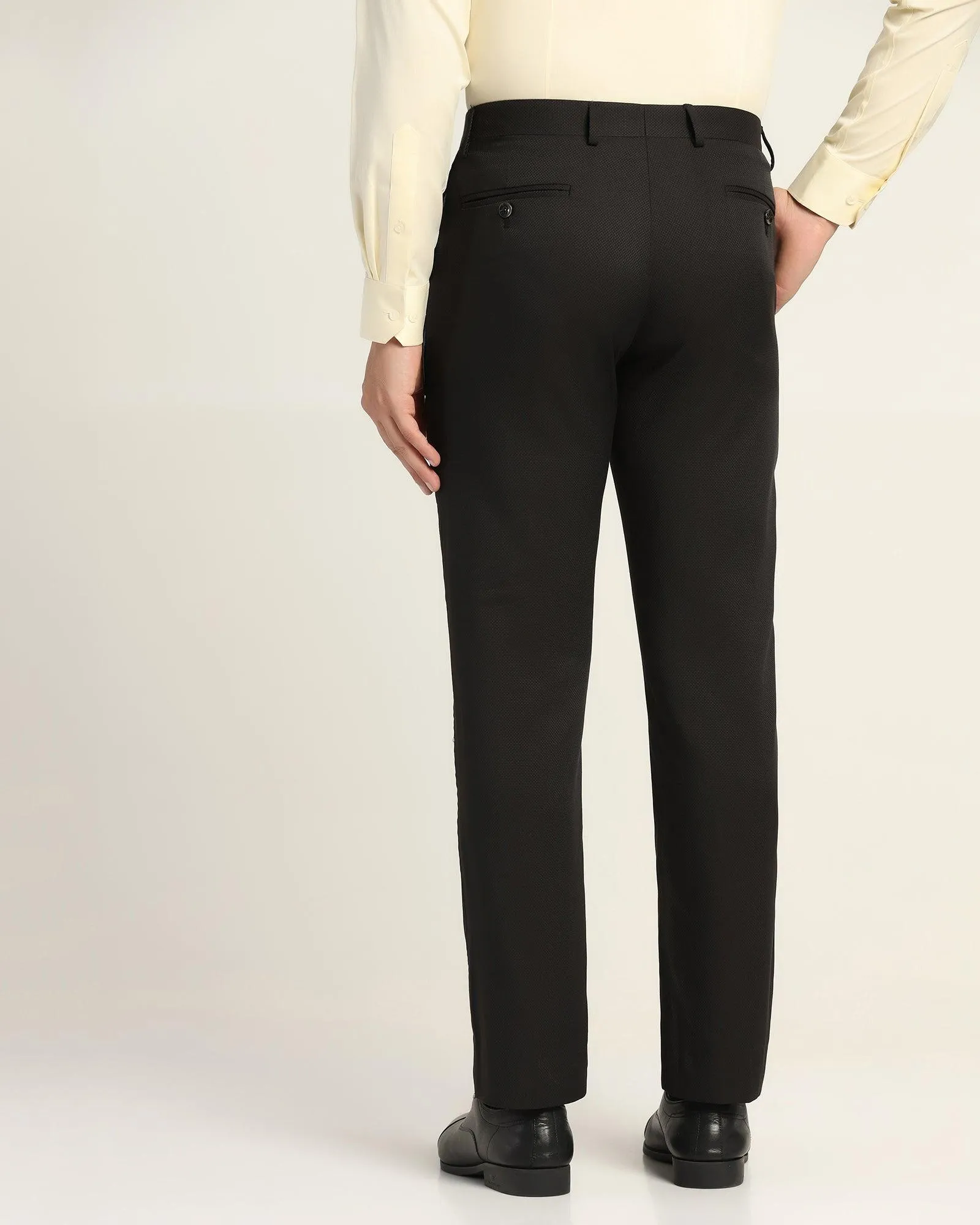 Slim Comfort B-95 Formal Black Textured Trouser - Dandis