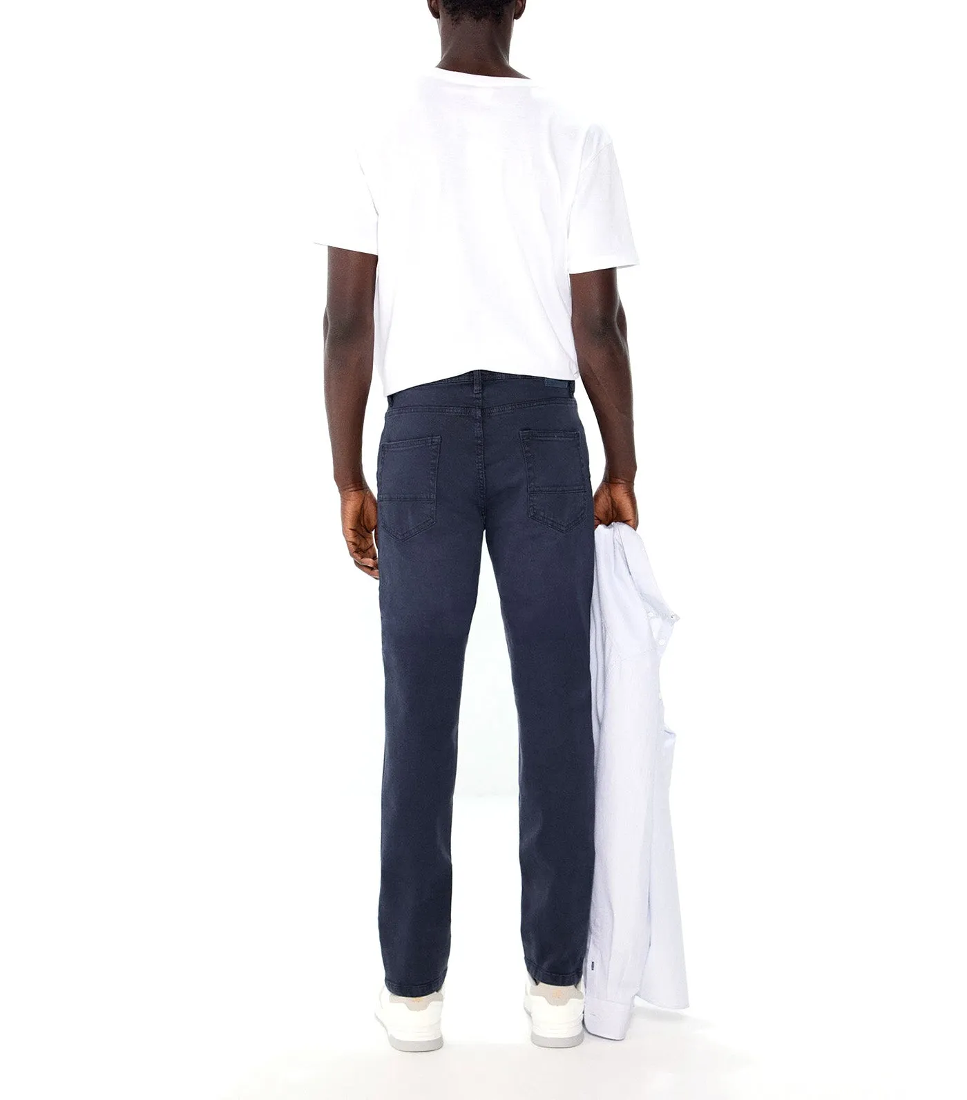 Slim Fit Colored Trousers Dark Blue