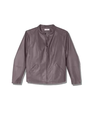 Sofia Faux Leather Jacket | Charcoal Grey