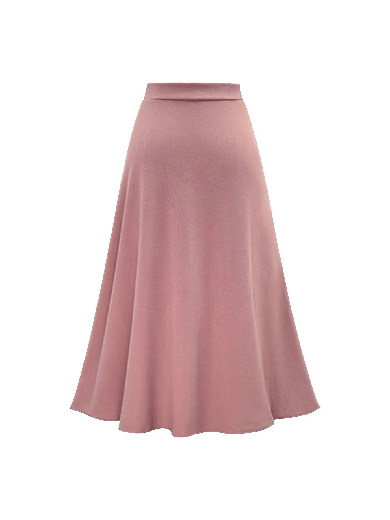 Solid Ruffle Hem Elegant High Waist Tied Midi Skirts