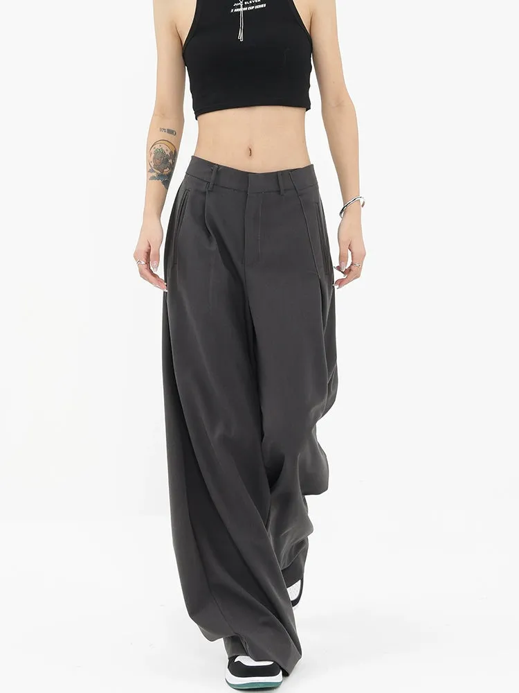 Straight Suit Pants & Loose Draped Wide-Leg Casual Design