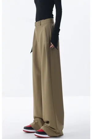 Straight Suit Pants & Loose Draped Wide-Leg Casual Design