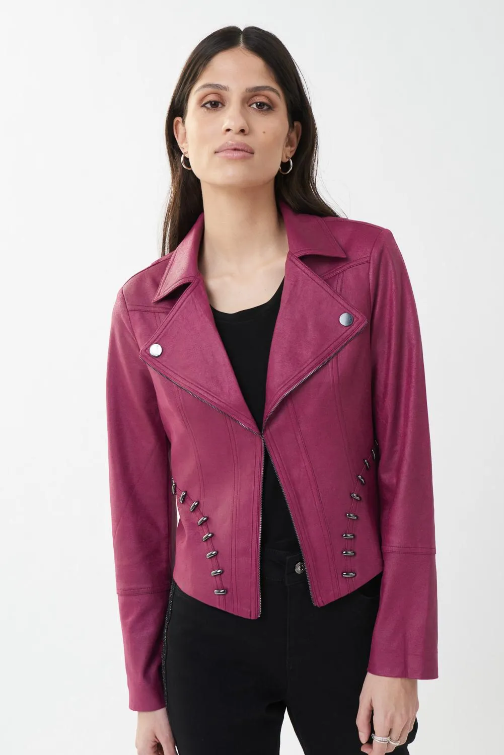 Studded Vegan Leather Jacket Style 223914