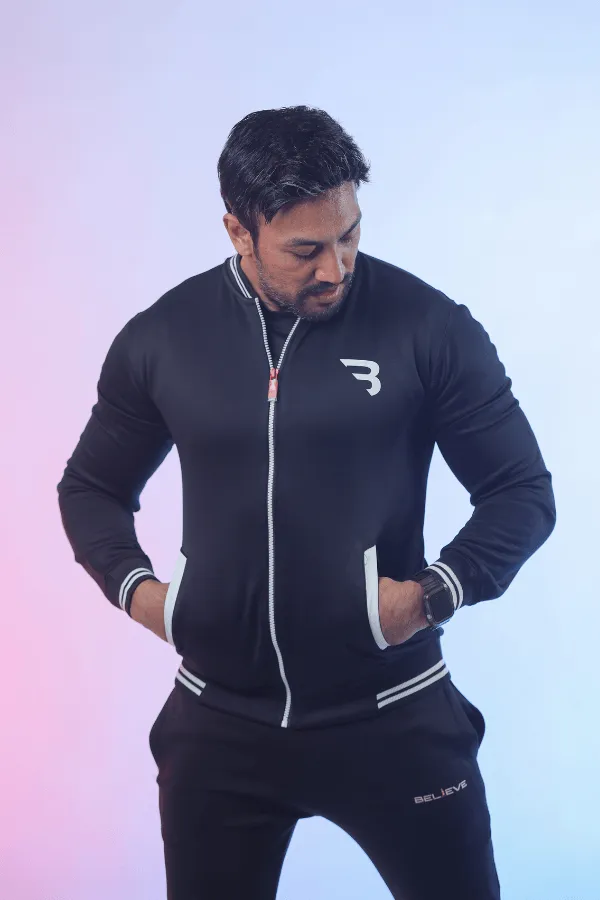 Style Flex Varsity Elegance Zipper Jacket