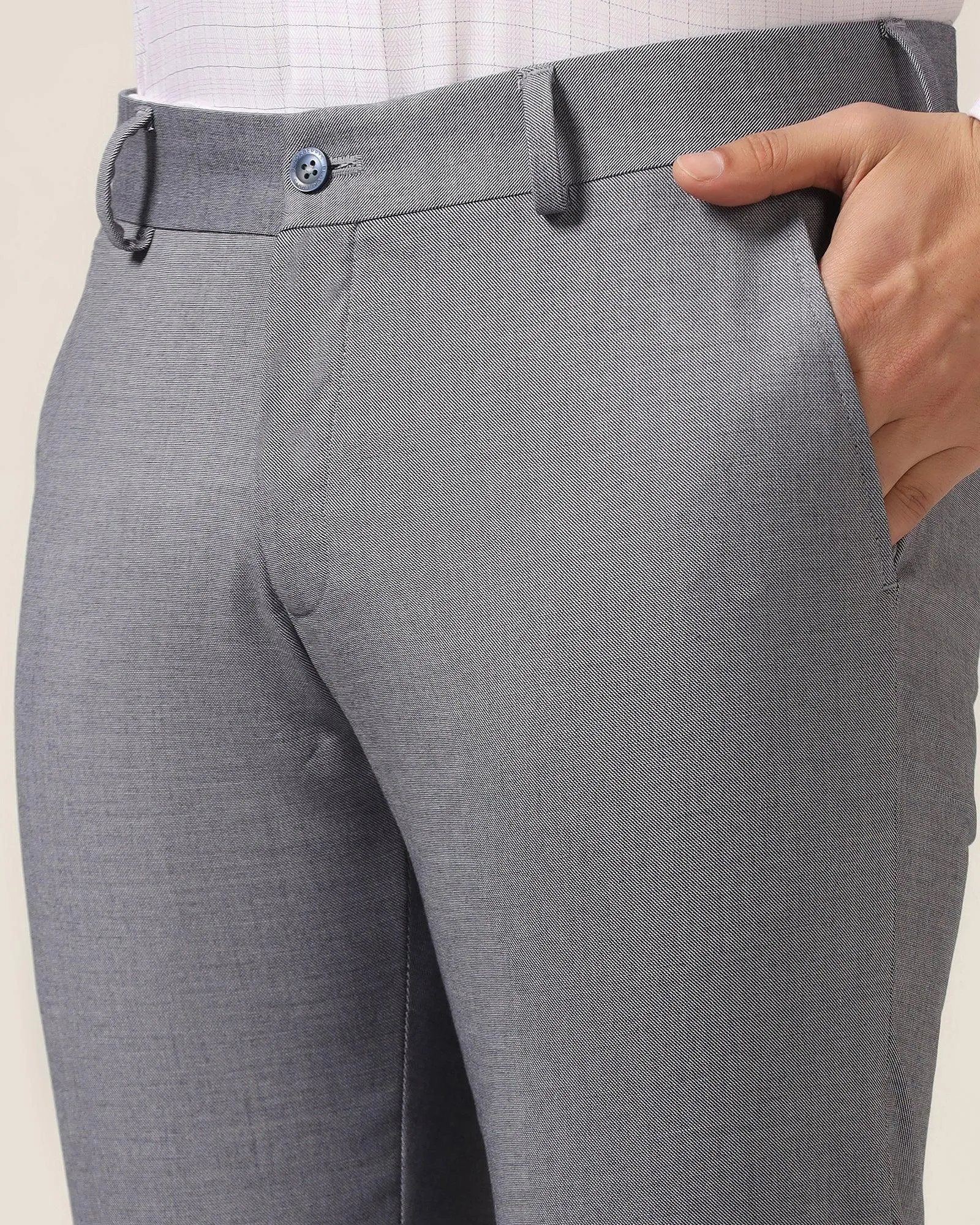 Super Slim Phoenix Formal Blue Solid Trouser - Hurricane