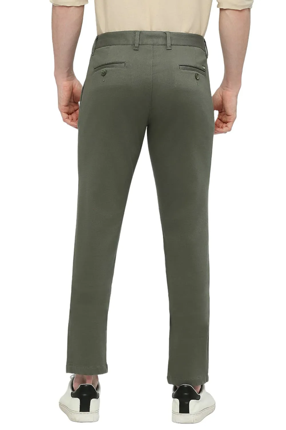 Tapered Fit Cotton Stretch Dobby Trousers