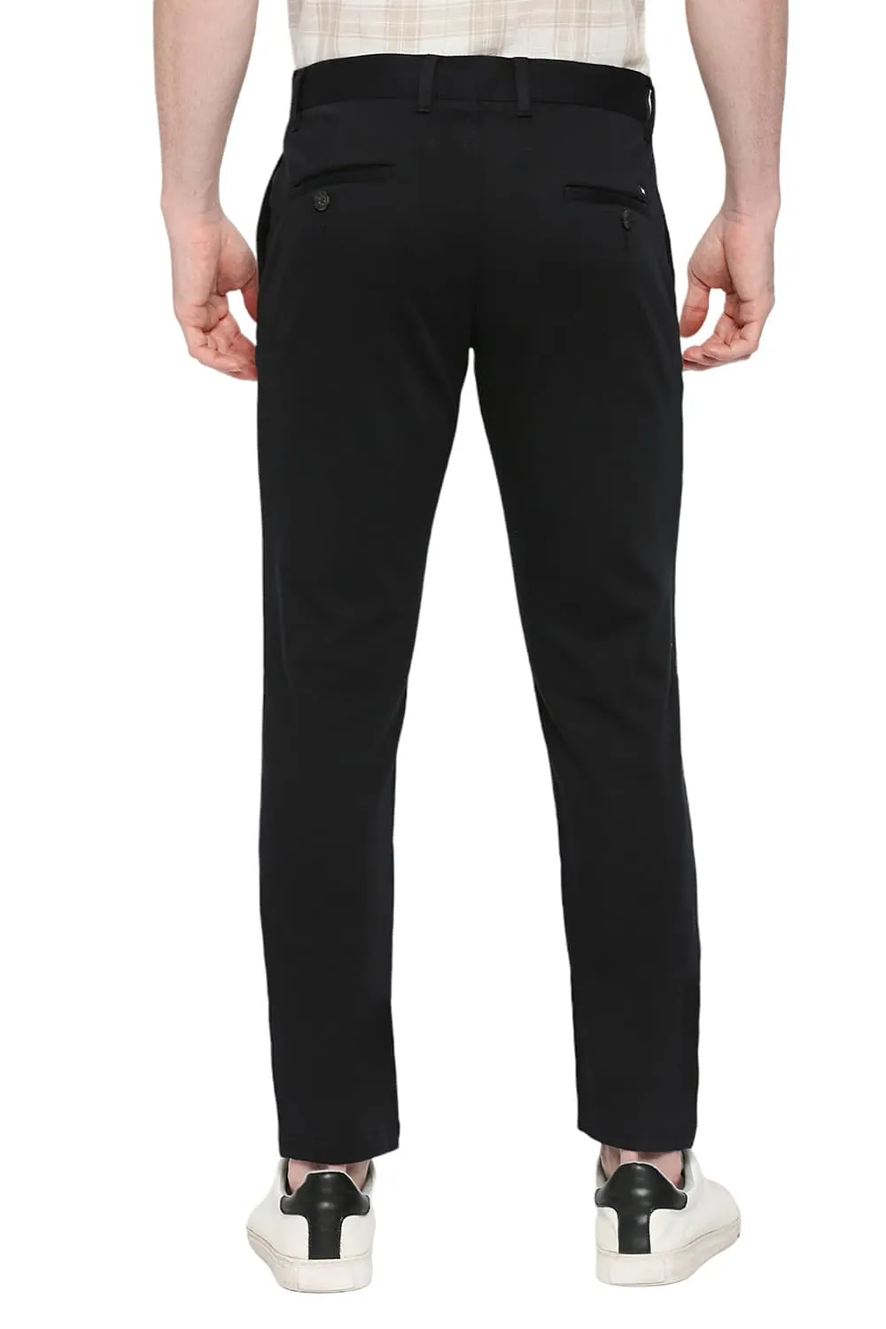 Tapered Fit Cotton Stretch Dobby Trousers