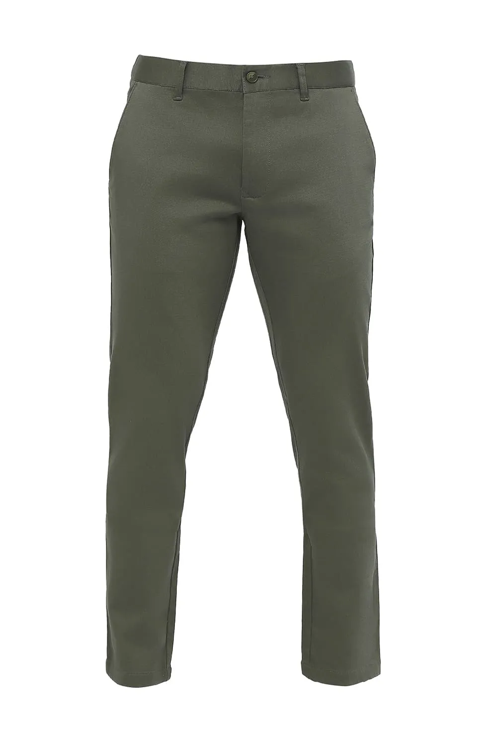 Tapered Fit Cotton Stretch Dobby Trousers