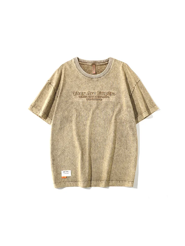 Washed Embossing Process Fit Tees