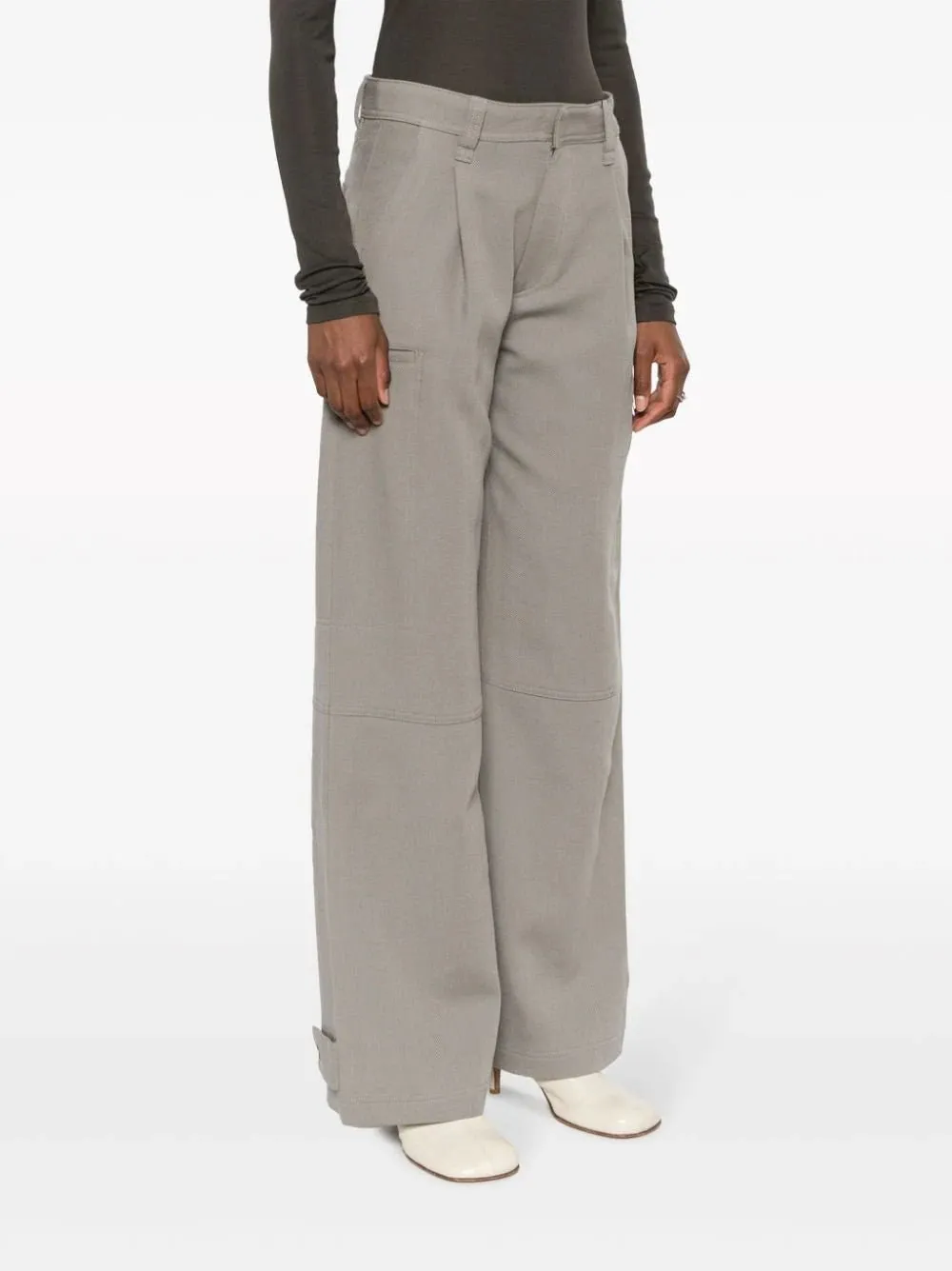 wide-leg virgin-wool trousers